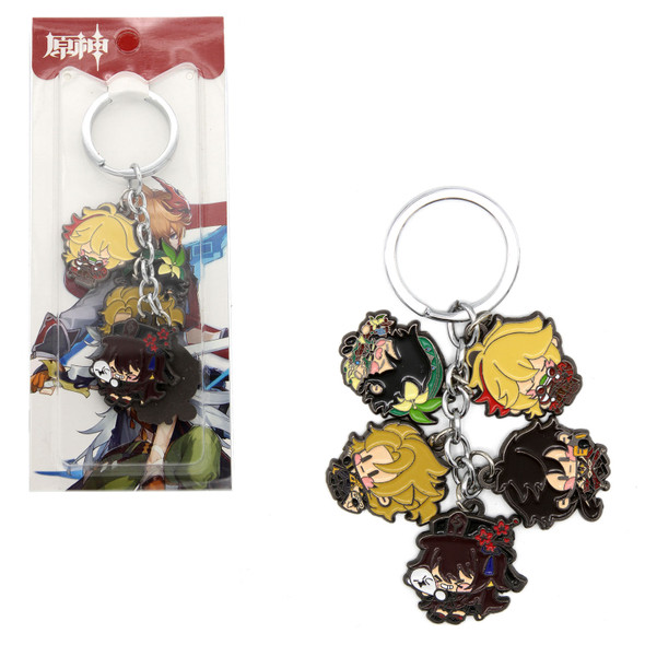 Kazuha Albedo Venti Zhong-Li Hu-Tao - Genshin Impact 5 Pcs. Keychain Kazuha Albedo Venti Zhong-Li Hu-Tao - Genshin Impact 5 Pcs. Keychain