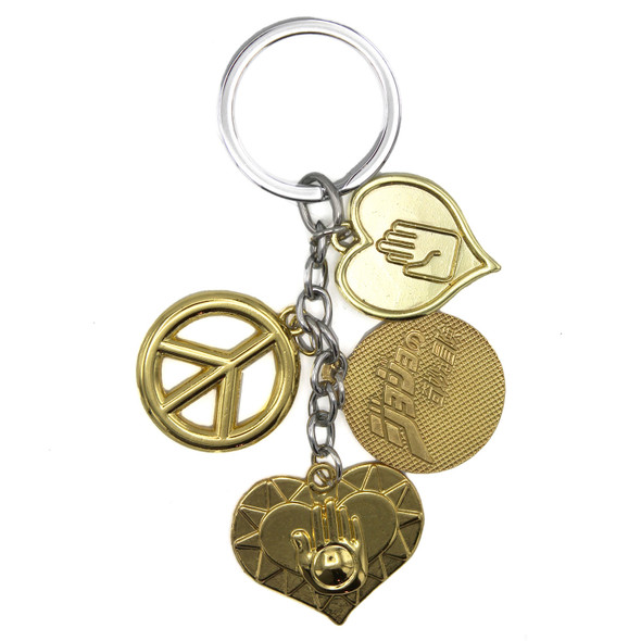 Golden Wind Heart & Peace Symbols - Jojo's Bizarre Adventure 4 Pcs. Keychain