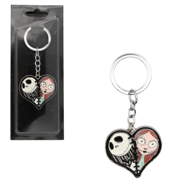 Jack and Sally Heart - Nightmare Before Christmas Keychain Jack and Sally Heart - Nightmare Before Christmas Keychain