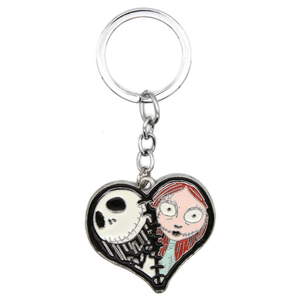 Jack and Sally Heart - Nightmare Before Christmas Keychain Jack and Sally Heart - Nightmare Before Christmas Keychain