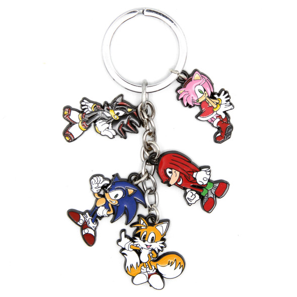 Sonic Tails Knuckles Shadow Amy - Sonic The Hedgehog 5 Pcs. Keychain
