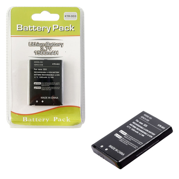 New 3DS Rechargeable Li-ion Battery Pak 1500 mAh 3.7V (Hexir)