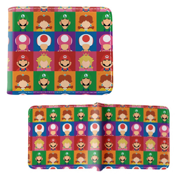 Characters Square Pattern - Super Mario Bros 4x5" BiFold Wallet Characters Square Pattern - Super Mario Bros 4x5" BiFold Wallet