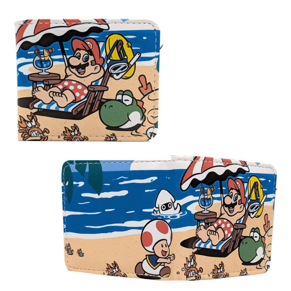 Mario in the Beach - Super Mario Bros 4x5" BiFold Wallet