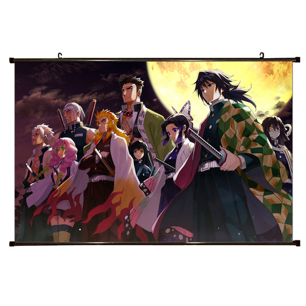 The Hashiras under the Moon - Demon Slayer 35x23" Wall Scroll