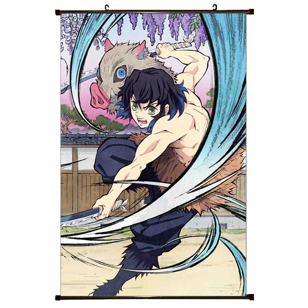 Unmasked Inosuke Hashibira - Demon Slayer 23x35" Wall Scroll