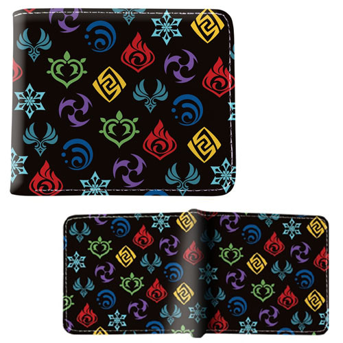 Element Symbols Pattern - Genshin Impact 4x5" BiFold Wallet