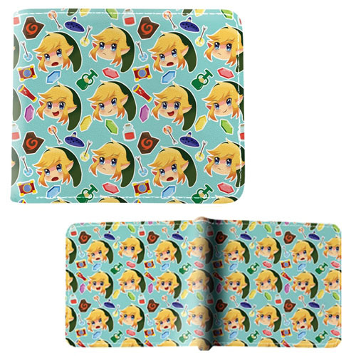 Chibi Link Pattern - The Legend of Zelda 4x5" BiFold Wallet