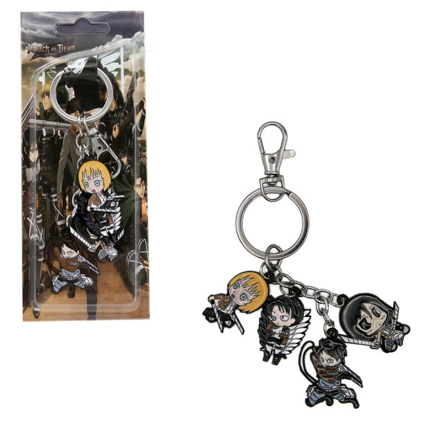 Chibi Levi Eren Armin Mikasa - Attack on Titan 4 Pcs. Keychain