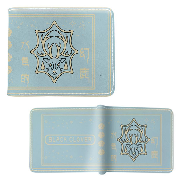 Aqua Deer Insignia - Black Clover 4x5" BiFold Wallet