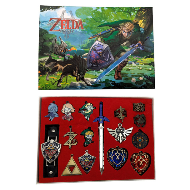 Chibi Link & Zelda Icons - The Legend of Zelda 15 Pcs. Necklace & Keychain Set