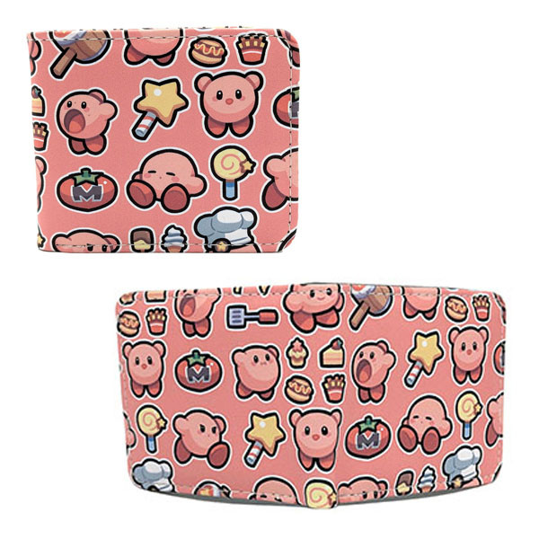 Kirby Food & Icon Pattern - Kirby 4x5" BiFold Wallet