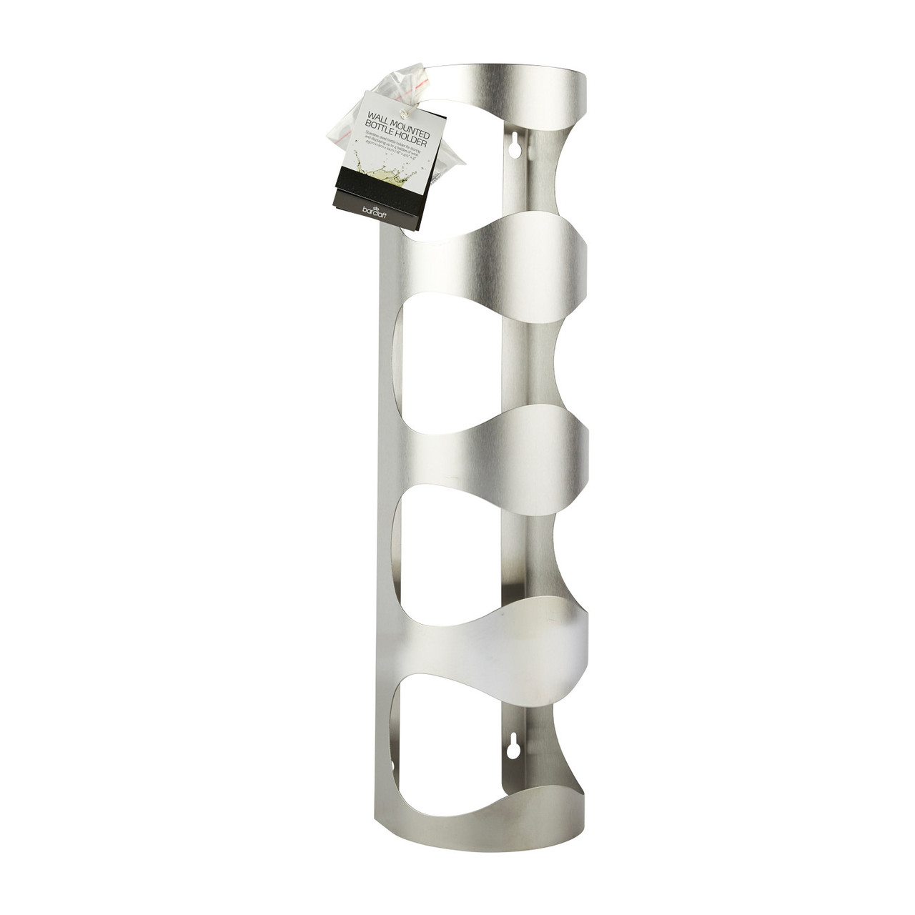 BarCraft Wall Mounted Stainless Steel 4 Bottle Wine Rack - Lifetime ...