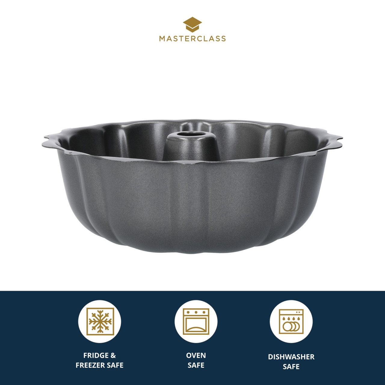 MasterClass NonStick 25cm Fluted Ring Cake Pan Lifetime Brands Europe