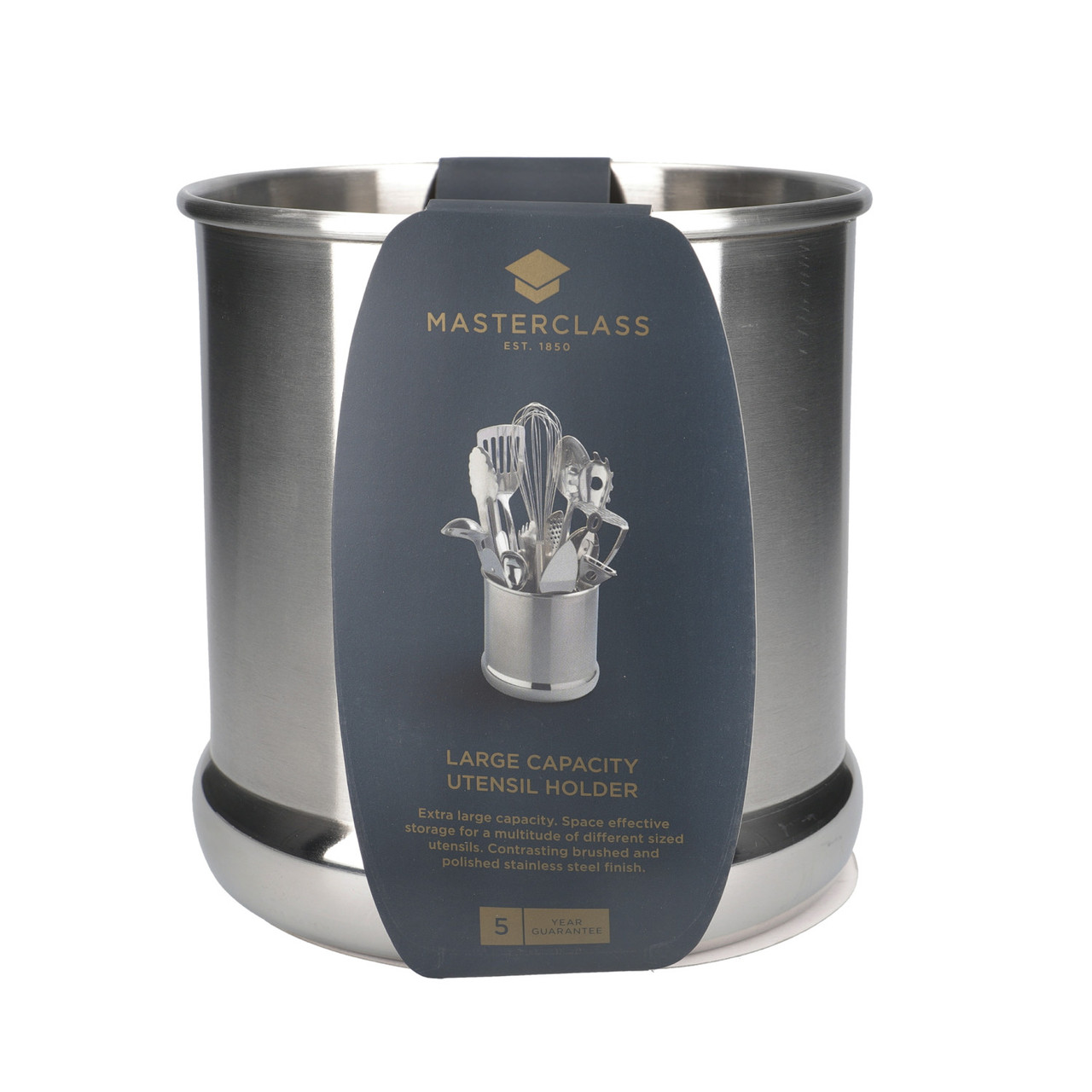 MasterClass Extra Large Stainless Steel Utensil Holder Lifetime