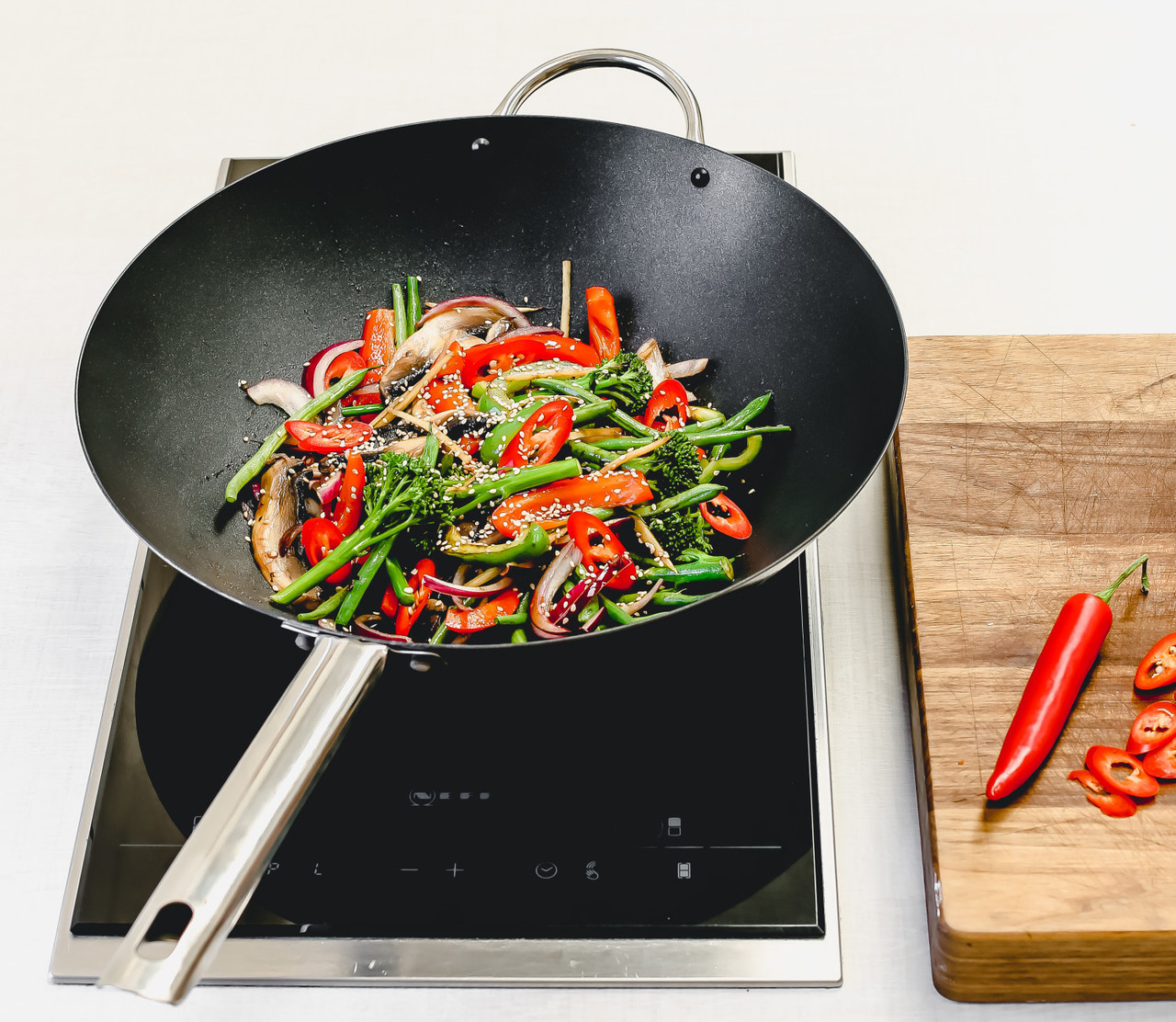 Casseroles, plats et poêles Noir Kitchen Craft Master Class Antiadhésive Wok Aci