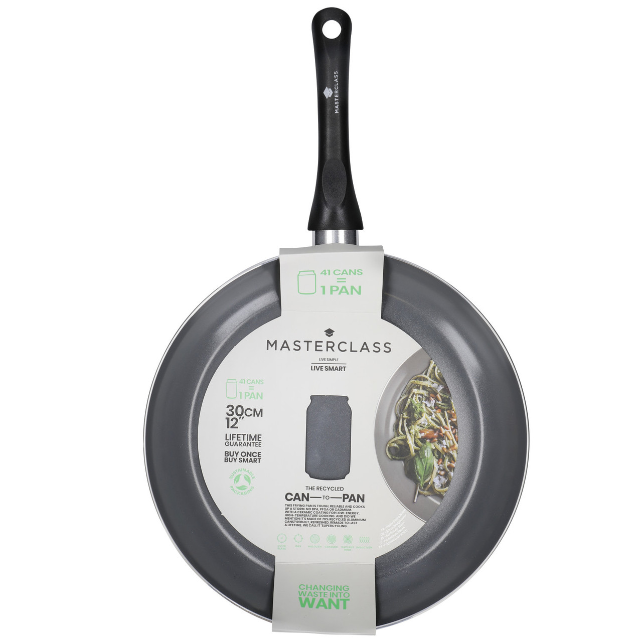 Padella Antiaderente In Ceramica MasterClass Can-to-Pan 20 Cm – Realizzata Con 70% Alluminio Riciclato, Senza PTFE, PFOA, BPA, Adatta A Induzione