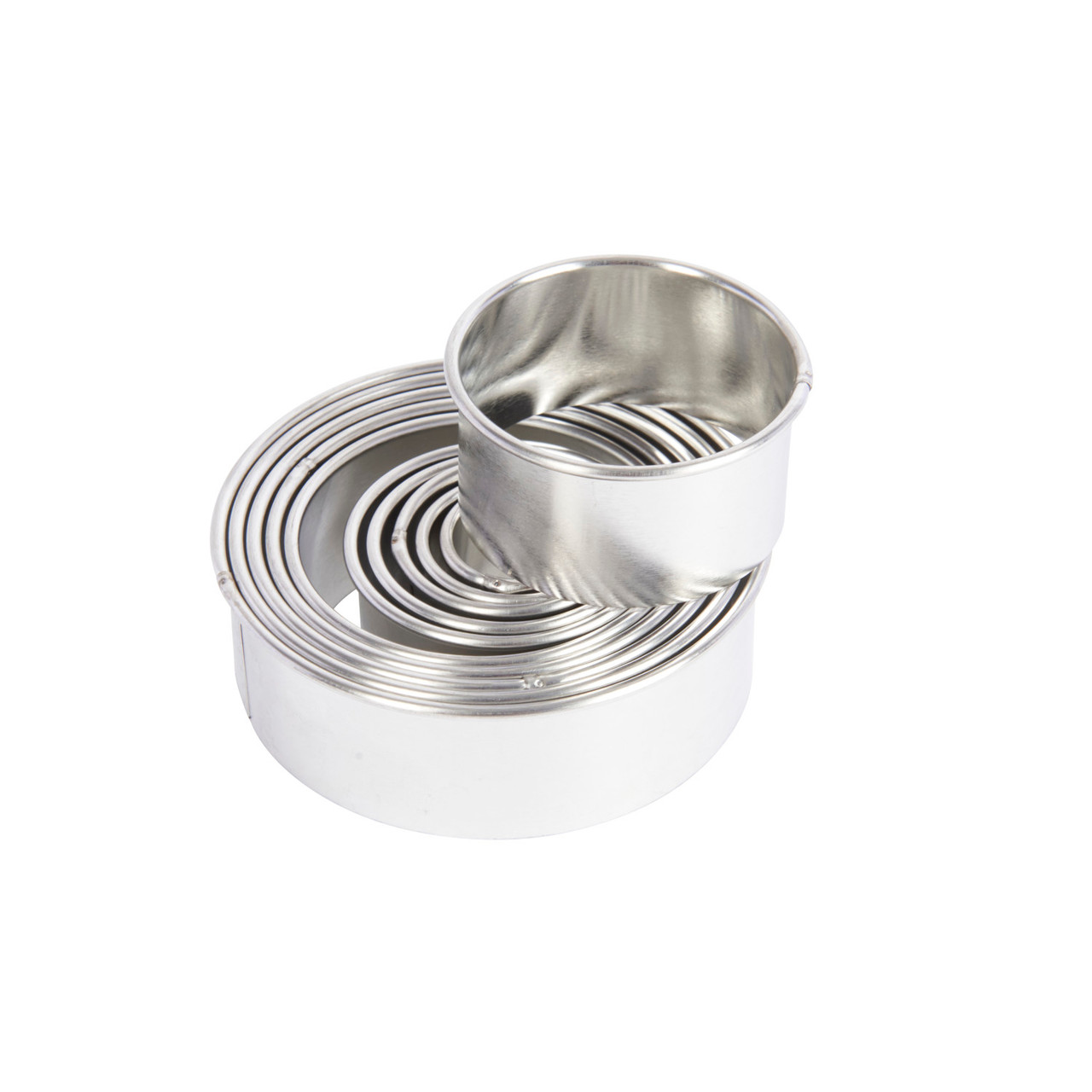 KitchenCraft Eleven Round Plain Pastry Cutters With Metal Storage Tin
