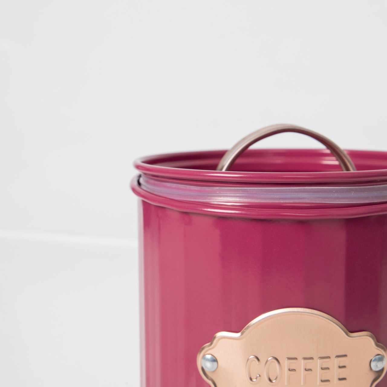 KitchenCraft Tea, Coffee and Sugar Canisters Set of 3, 1 L, Burgundy