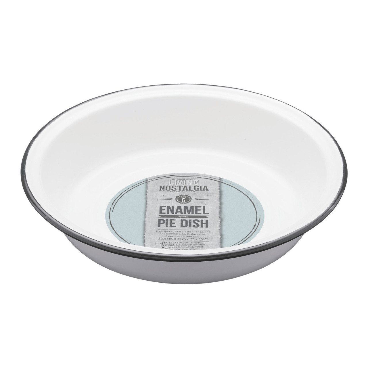 Living Nostalgia Enamel Round 22cm Pie Dish Lifetime Brands Europe