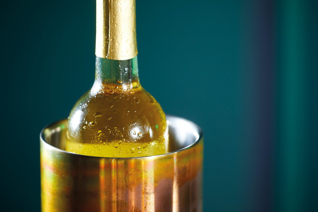 BarCraft Stainless Steel Iridescent CopperColoured Wine Cooler