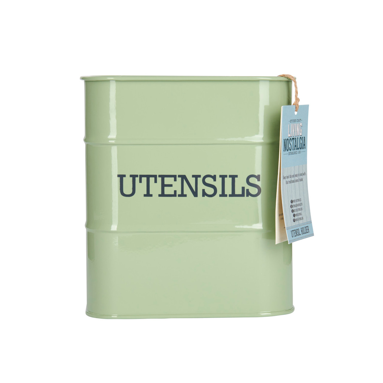 Living Nostalgia Utensil Holder English Sage Green Lifetime Brands