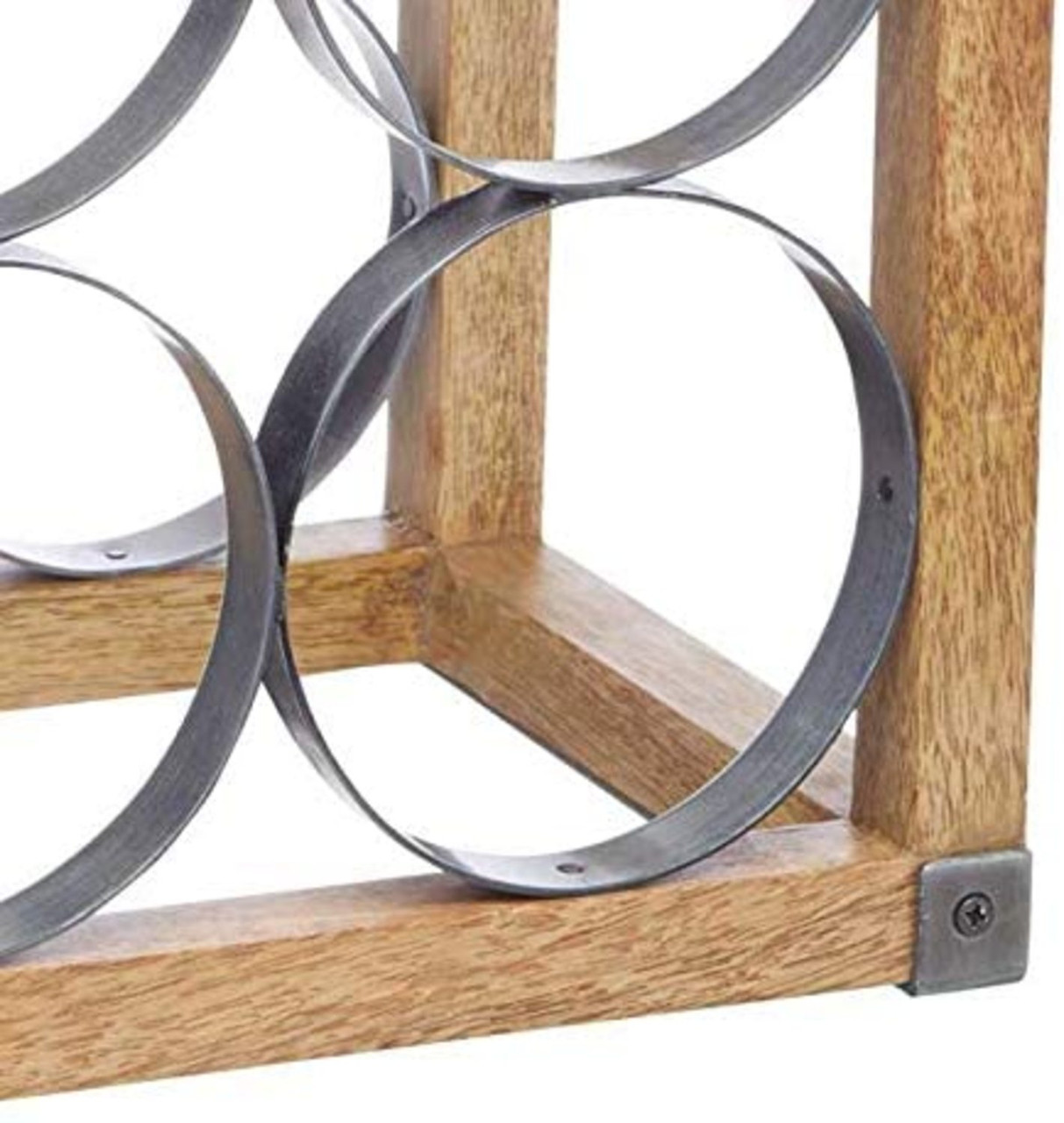 Industrial Kitchen Vintage-Style 6-Bottle Metal / Wooden Wine Rack ...