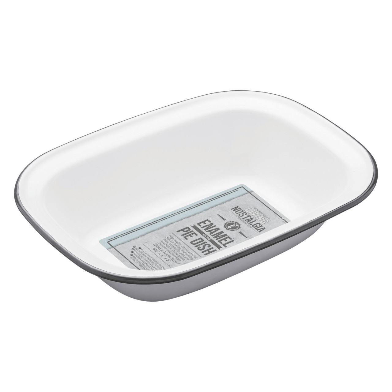 Living Nostalgia Enamel Oblong Pie Dish, 22cm Lifetime Brands Europe