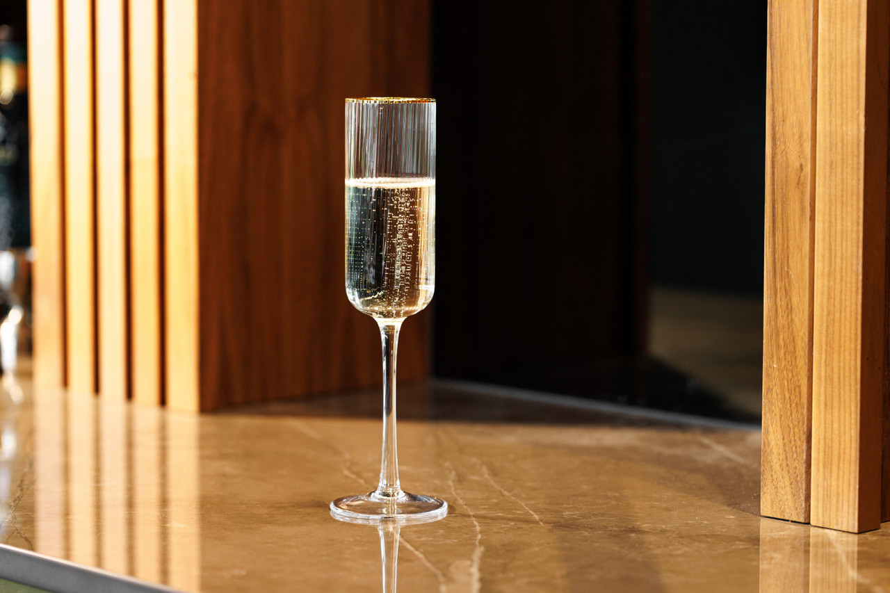 Mikasa Sorrento 4Piece Crystal Flute Glass Set, 200ml Lifetime