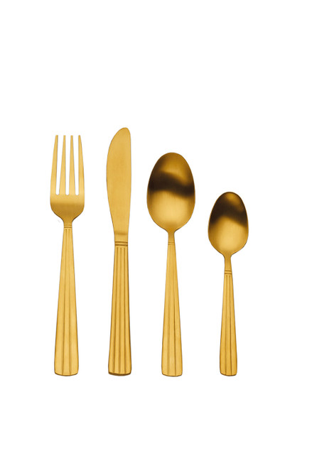 Mikasa Gold-Coloured Cutlery Set in Gift Box, Stainless Steel, 16 Pieces (Service for 4)