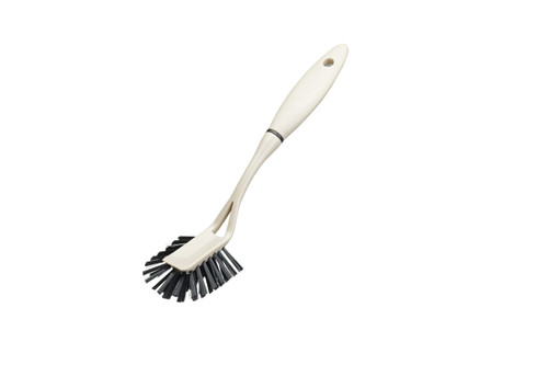 Natural Elements Eco-Friendly Fantail Dish Brush, Recycled Plastic with Straw Bristles - Grey