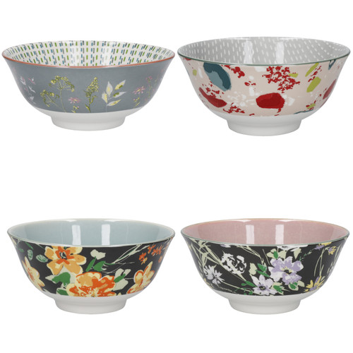 KitchenCraft Bowls, Set of 4, 'Floral' Design