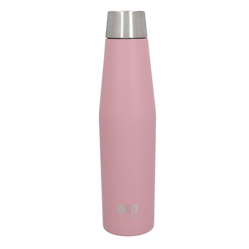 BUILT Apex 540ml Insulated Water Bottle, BPA-Free 18/8 Stainless Steel - Light Pink