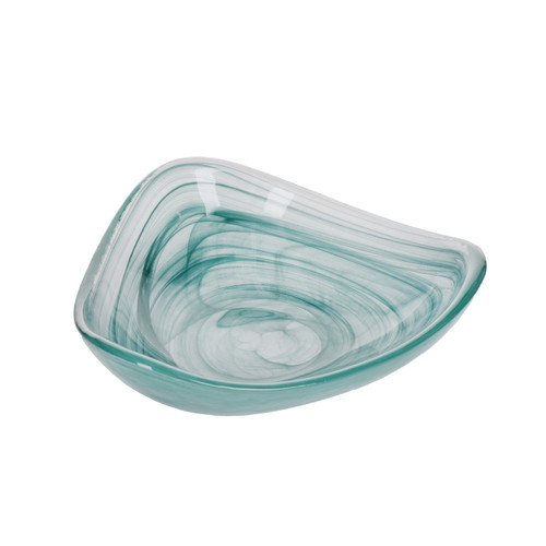 Artesà Glass Serving Bowl, Green Swirl, 18 cm