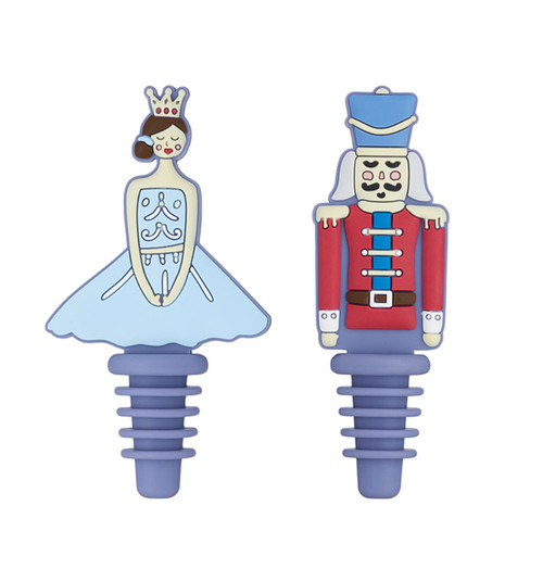 The Nutcracker Collection Christmas Novelty Bottle Stoppers, Silicone, Multi Colour