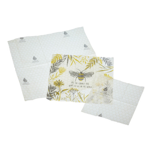 Natural Elements Eco-Friendly Set of Three Beeswax Food Wraps