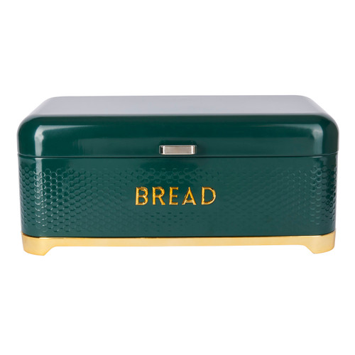 KitchenCraft Lovello Textured Large Bread Bin, Hunter Green