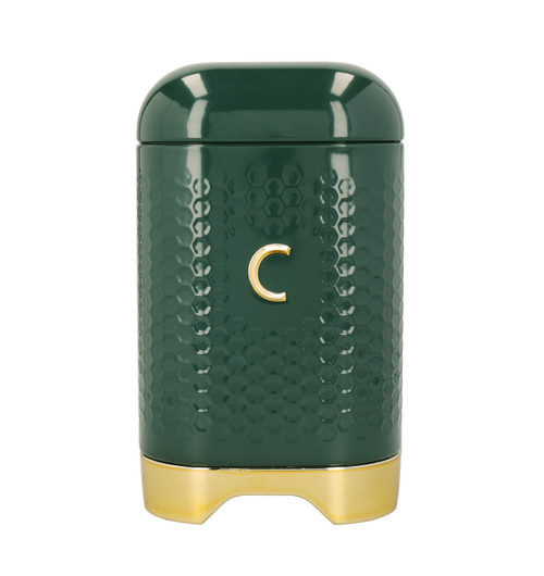 KitchenCraft Lovello Textured Coffee Canister, Hunter Green