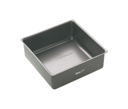 MasterClass Non-Stick Square Loose Base Deep Cake Pan, 18cm