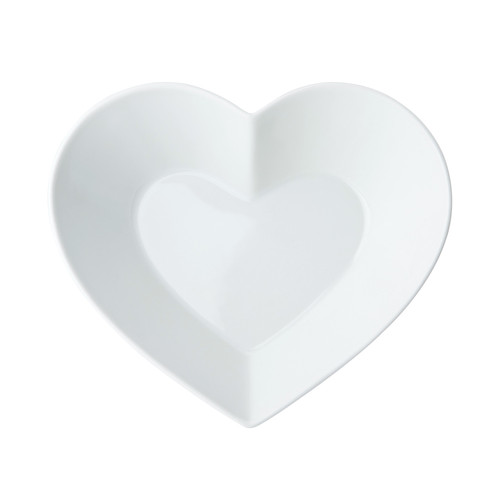 Mikasa Chalk Porcelain Heart Large Serving Bowl, 21cm, White