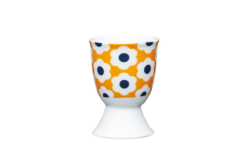 KitchenCraft Retro Flower Spot Porcelain Egg Cup