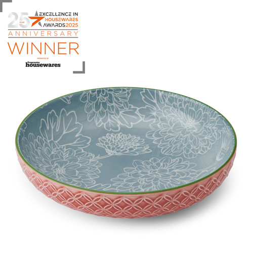 Mikasa Geometric Leaf Stoneware Bowl, 900ml, 21 x 5cm