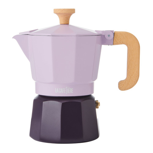 La Cafetière Venice 3 Cup Espresso Maker- Aluminium, Purple, Two Tone