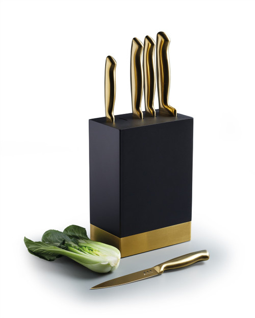 MasterCraft Metallic 5pc Knife + Block Set