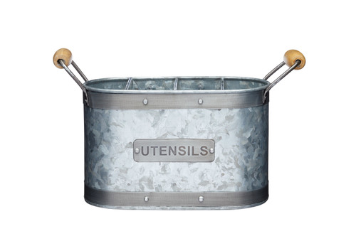 Industrial Kitchen Galvanised Steel Utensil Caddy