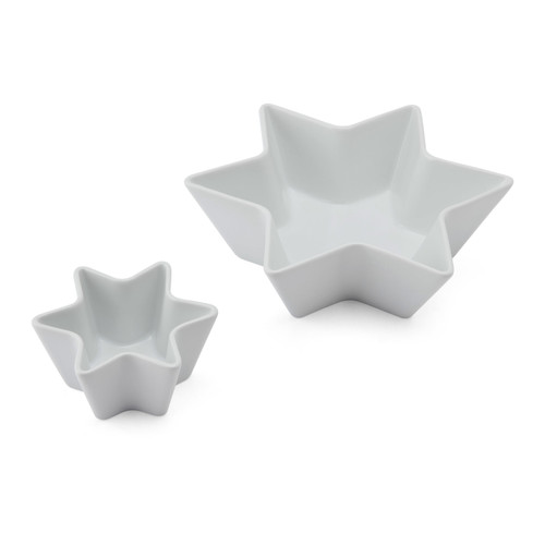 Mikasa Chalk Porcelain Star Bowls, Set of 2, White