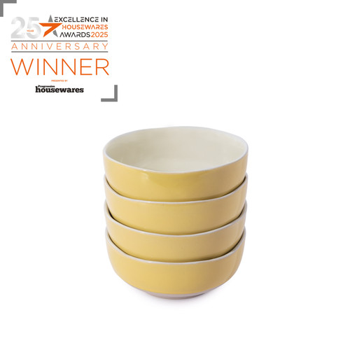 Jamie Oliver Big Love Brilliant Bowls, Set of 4, Yellow, 16cm