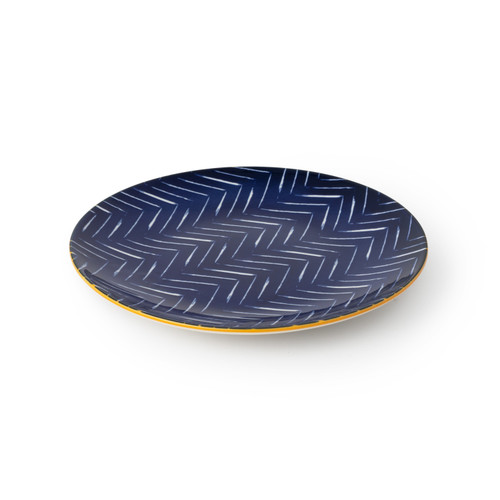 Mikasa Indigo Chevron Stoneware Side Plate, 18cm