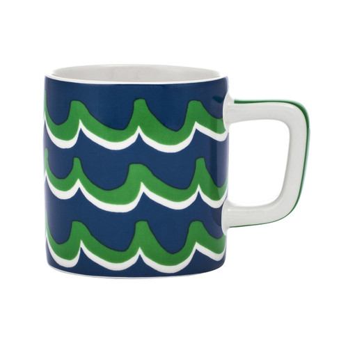 La Cafetière Ceramic Espresso Cup, Blue Cyan Tides, 120ml