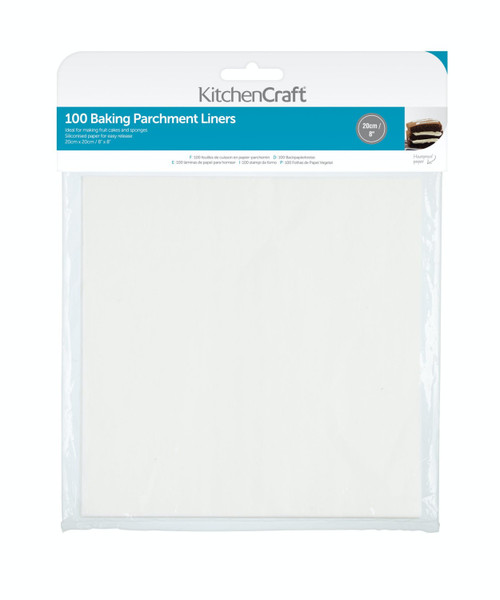 KitchenCraft Square 20cm Siliconised Baking Papers